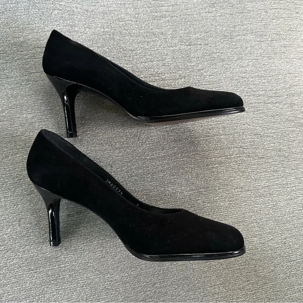 NEW Stuart Weitzman Black Suede Platform Stiletto Pumps Size 7m